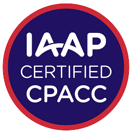 IAAP logo for CPACC- Certified Professional Accessibility Core Competency