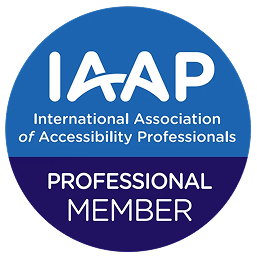 Circle logo for IAAP- International Association of Accessibility Professionals